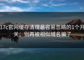 17c官网缓存清理最容易忽略的1个开关：别再被相似域名骗了