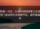 数据一对比：91爆料网网络暴力这波把门道说明白关键细节后，越早看越好