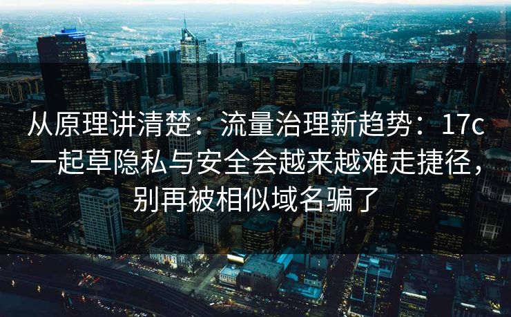 从原理讲清楚：流量治理新趋势：17c一起草隐私与安全会越来越难走捷径，别再被相似域名骗了